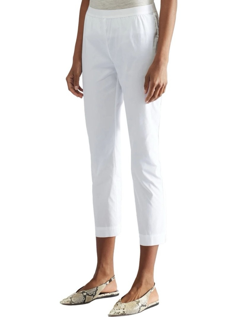 Liviana Conti White Livi Pull-On Cotton Trousers - US 8 (IT 44) - Picture 2 of 8